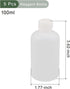 YOKIVE 5 Pcs Plastic Reagent Bottle, Small Mouth Container with Screw Cap Storage Liquids, Great for Laboratory Chemistry Use(Clear White, 100ml) by YOKIVE