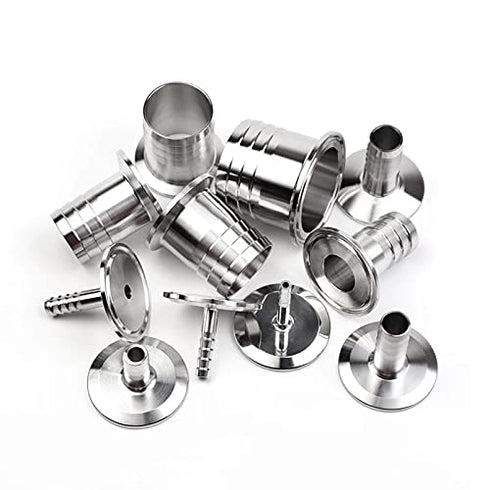 Beduan 1.5" Tri Clamp to 1-1/4" Barb Fitting, Stainless Sanitary Home Brew Adapter