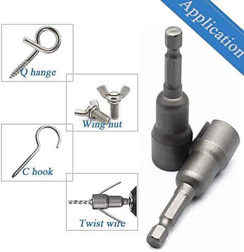 6 Pcs Wing Nut Drill Bit Set, Hurricane Wingnut Driver Socket Wrenches Tool Set, 1/4 Inch Hex Shank