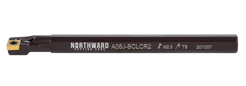 Accusize Industrial Tools Right-Hand Sclcr Coolant Through Indexable Boring Bar - 3/8'' by 4.33'' with CCMT Insert