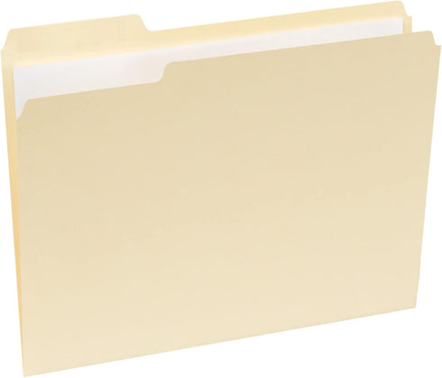Office Depot File Folders, 1/3 Cut, Letter Size, 30% Recycled, Manila, Pack of 100
