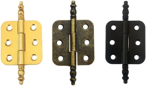 SANCHAKOU 2 Packs 2.75 1.41Inch 2 Packs Cupboard Hinges of * Crown Head Wooden Box Bedside Table Cabinet Door Furniture