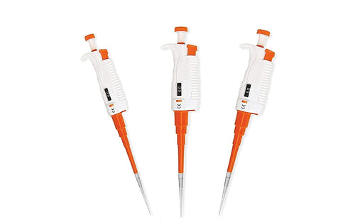 Combo Pack of 3 Micropipette Adjustable Volume 5-50 ul, 10-100 ul, 100-1000 ul Set