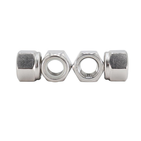 STORMCUBE #10-32 50 Pack 304 Nylon Insert Hex Lock Nuts Stainless Steel Self-Locking Nylon Lock Nuts Plain Finish