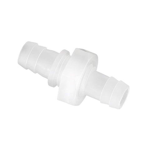 Quickun 1/2" Plastic Hex Straight Union Adapter Fitting, Hose Barb Thru-Bulkhead for Water/Fuel/Air (Pack of 2)