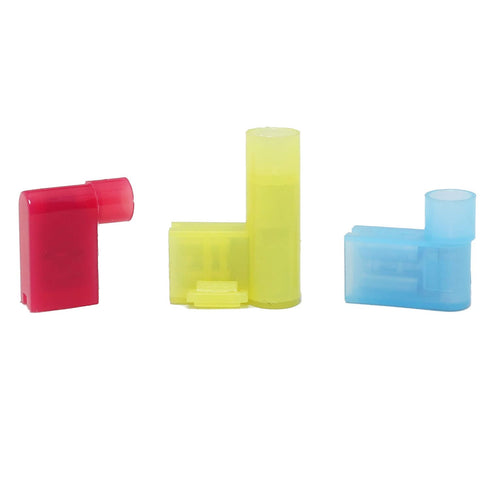 60PCS Nylon Flag Spade Quick Disconnects, Female Wire Connector 90 Degree Electrical Crimp Wire Terminals