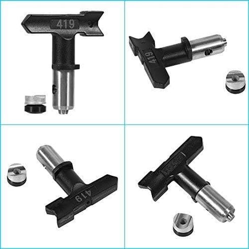 Reversible Airless Paint Sprayer Nozzle Tips, Black Airless Spray Gun Tips, Tungsten Steel Accessory Nozzles (217)