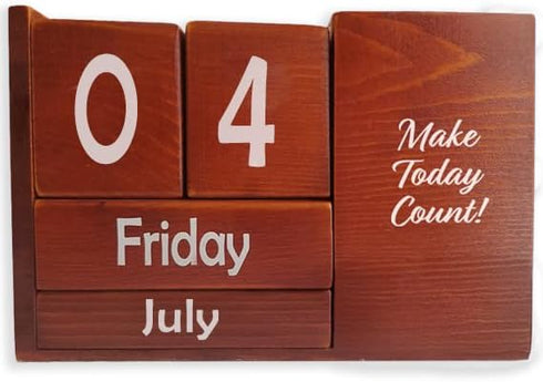 STRIVE ZEN Perpetual Wooden Desk Calendar - Timeless Elegance for Daily, Weekly, and Monthly Planning | Solid Pine