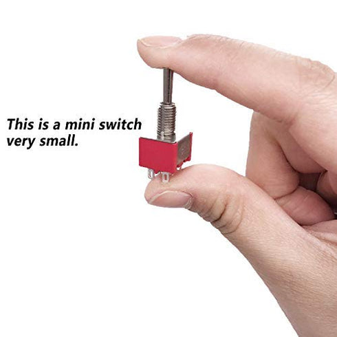 Twidec 6Pcs Mini Momentary Toggle Switch DPDT 3 Position 6 Pins (0N)-Off-(ON) Miniature Toggle Switch with Waterproof