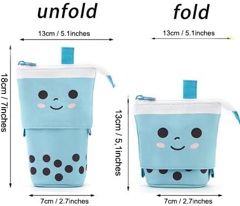 Telescopic Pencil Bag, Pop Up Pen Holder, Stand-up Retractable Organizer for Office Supplies, Great for Holiday Gifts