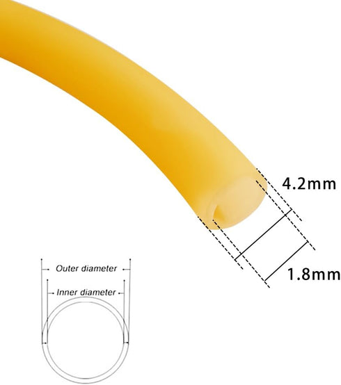 JoyTube Natural Latex Rubber Tubing,1.8mm(1/14") ID x 4.2mm(5/32") OD 3 Meter Surgical Tubing for Home Laboratory Hospital Speargun Band Slingshot Catapult Hose Tube