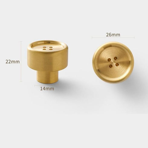 SANCHAKOU 4 Pack Metal Cabinet Handles Bedside Table Button Copper Handle Cabinet Door Handle Cabinet Drawer Wardrobe