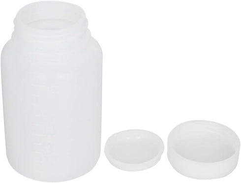 Othmro 15Pcs 100ml Plastic Empty Lab Cylindrical Chemical Reagent Bottle Wide Mouth Laboratory Reagent Polyethylene Bottle Sample Sealing Liquid Storage Container for Food Store White Translucent by Othmro