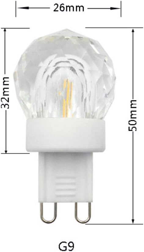 2W G9 Bulb Dimmable Bulbs 20W 3000K G9 300LM 3 Pack Mini Globe Crystal LED Light COB Incandescent Equivalent Warm White