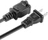 2-Pack Polarized USA Outlet Saver Power Extension Cord, 125V 10A, 2-Prong 2 Outlets, 1.6ft/50cm