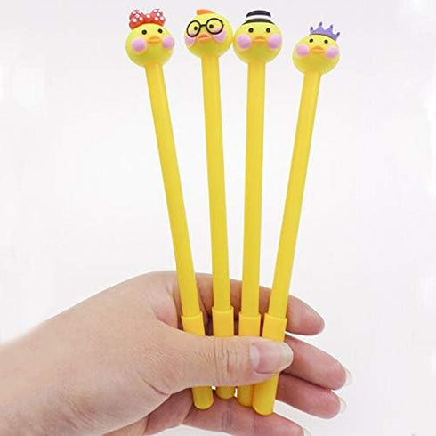 FAMOORE Yellow Duck Creative Expression Gel Ink Pen - Cute Kawaii Black Writing Pens, 8PCS