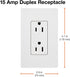 Lutron Claro 15 Amp Duplex Outlet, CAR-15-IV, 125 Volts, Ivory