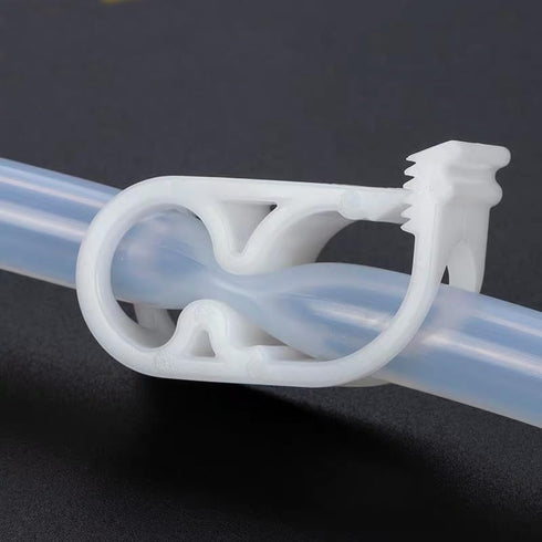 10Pcs White Plastic Tubing Clamps, 1/4" - 1/2" Adjustable Tube Clamp for Laboratory Pinch Valve Flow Control