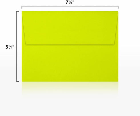 LUXPaper A7 Invitation Envelopes, Peel & Press, 5 1/4" x 7 1/4", Wasabi Green, 80lb Text, 50 Qty