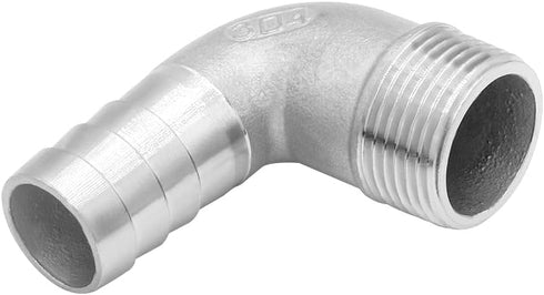 Joywayus 1" Hose Barb x 3/4" NPT Male Home Brew Pipe Fitting - Stainless Steel 90 Degree Elbow Adapter