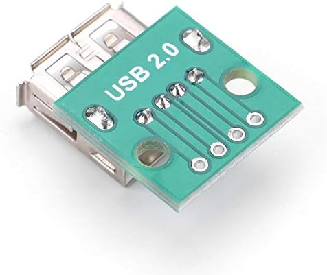 Walfront 10Pcs USB Type A Female Board, 2.54mm Pitch Connector, 4 Pins DIP Socket Board