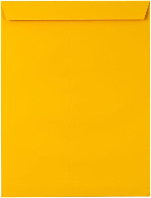 LUXPaper Open End Envelopes 10 x 13 | Peel & Press | Sunflower Yellow | 80lb. Text | 50 Qty