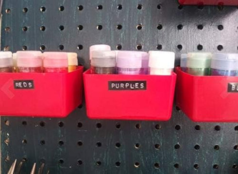 Small Plastic Pegboard Storage/Parts Bins - Multi-Pack in Red, Yellow, or Black (15, Black)