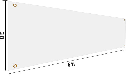 Zonon Large Blank Banners and Signs Polyester Oxford Cloth Sublimation Banner for Indoor Outdoor DIY Signs (White, 2 x