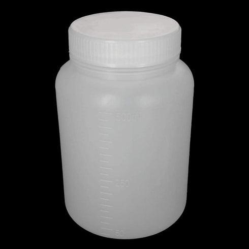Bettomshin 1Pcs 500ml PE Plastic Bottles, Food Grade Wide Mouth Lab Reagent Storage Container