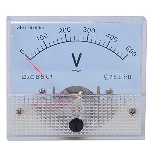 Square Analog Volt Pointer Needle Panel Meter, AC Pointer Voltmeter 0-500V Scale Range Voltage Test