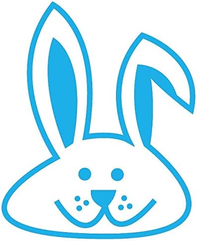 Infusion Round Teacher Stamp, 3/4'' Self-Inking Rubber Stamp - Easter Bunny - Sky Blue Ink