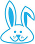 Infusion Round Teacher Stamp, 3/4'' Self-Inking Rubber Stamp - Easter Bunny - Sky Blue Ink