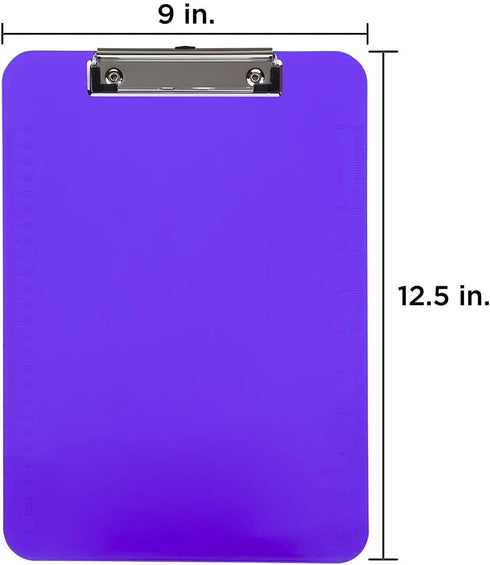 JAM PAPER Plastic Clipboards - Letter Size (9 x 12.5) - Violet Purple, Clip Board Sold Individually