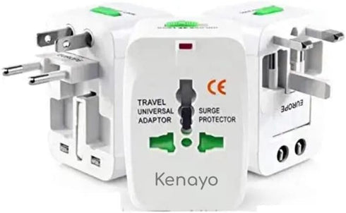 Worldwide Portable Universal Power Adapter, All in One International Travel Wall Charger for USA EU UK Outlets