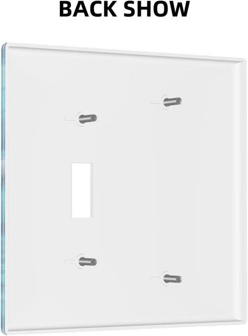 ELTIVNOS Theme,2 Size(4.6x4.5in) Spa Gang Wall Plates Kit,Massage Stone and Plants Print,Electrical Outlet Covers,PC
