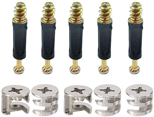50 Sets Furniture Connecting Cam Lock Fittings with Dowel Cam Lock Connectors for Wardrobe and Cabinet