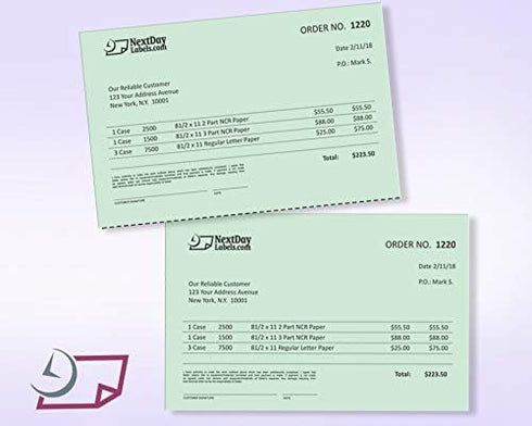NextDayLabels Pack of 500 Sheets | 8-1/2 x 11" Letter Size Perforated Paper (Green, Perf @ 5-1/2")