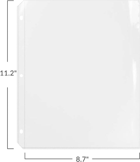 Lubudingjoy Plastic Sleeves for Recipe Binders 8.5 x 11, 50 Count, Top Loading Clear Page Protectors