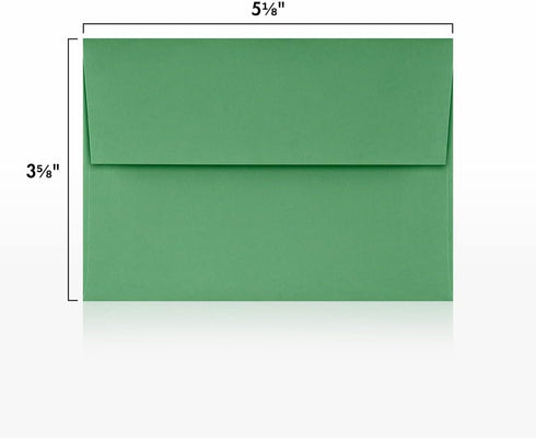 LUXPaper 4Bar A1 Invitation Envelopes | 50 Qty | Peel & Press | 3 5/8" x 5 1/8" | Holiday Green | 80lb. Text