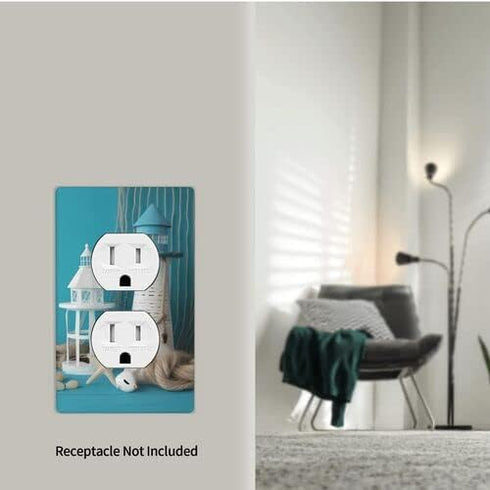 Sea Lighthouse Light Switch Plate & Duplex Outlet Cover Set - Single Gang Toggle/1-Gang Duplex Wall Plates