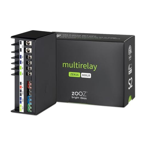 Zooz Z-Wave MultiRelay ZEN16 800LR for Garage Doors, Sprinklers, Gas Fireplace; 3 Dry Contact Relays