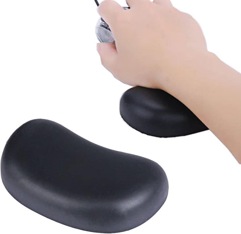 Ergonomic Memory Foam Wrist Pad, Anti-Skid Mouse Pad Support Mat for PC Computer Laptop Desktop (Deep Black)