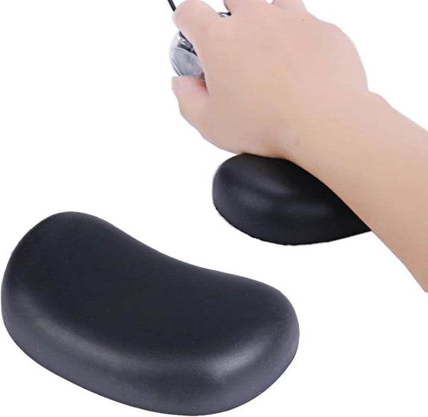 Ergonomic Memory Foam Wrist Pad, Anti-Skid Mouse Pad Support Mat for PC Computer Laptop Desktop (Deep Black)