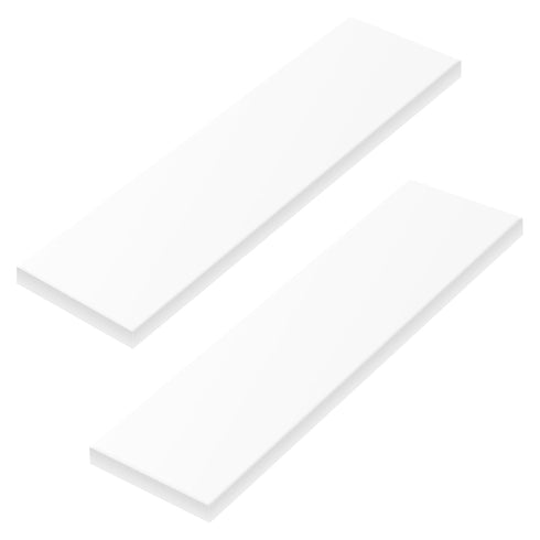 Gute HDPE Block White Plastic Sheet, High Density Polyethylene Rectangular Solid Tapping Block for DIY Projects (2 Pcs)