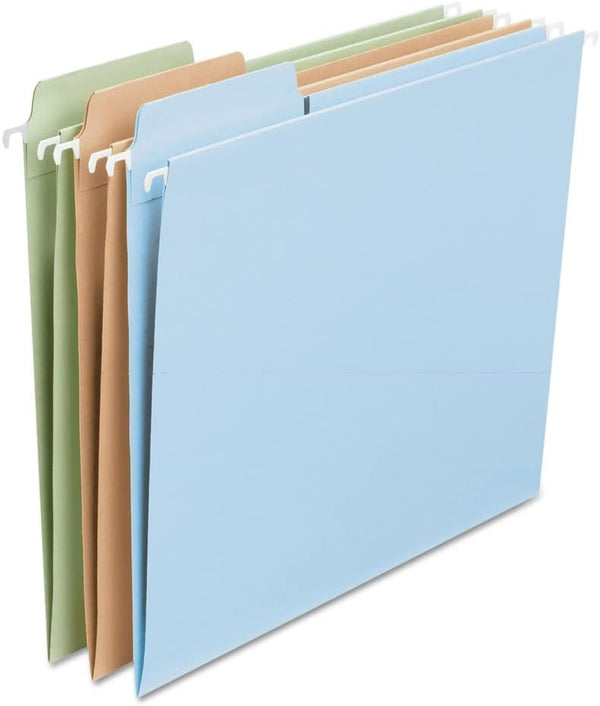 Smead FasTab Hanging File Folder, Letter Size, Assorted Pastel Colors, 18 Count