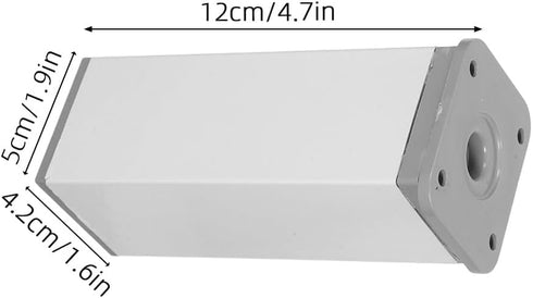 4pcs 12cm POPETPOP Adjustable Metal Support Feet for Furniture Height Adjustable Cabinet and Sofa Legs, White Furniture