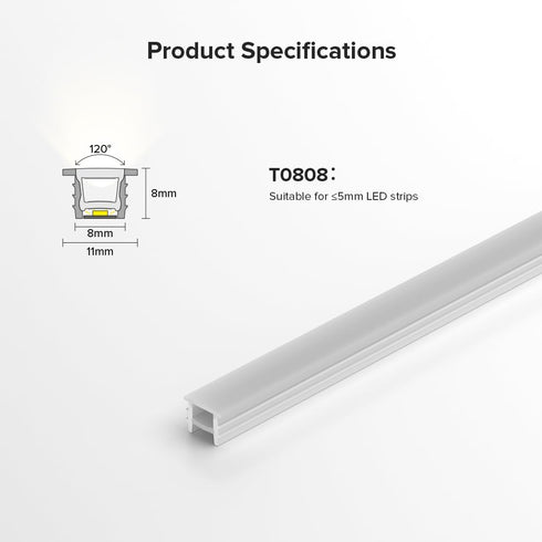 16.4Ft 5mm BTF-LIGHTING Silicone LED Channel System Flexible Milky White Cover DIY Spotless Tube for Width LED