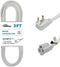 HONDERONS 3FT White Extension Cord, 14/3 SPT-3 with Flat Plug, Durable Power Cable for Home, Office