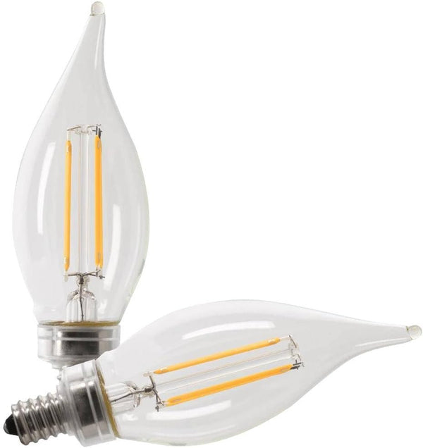 Feit Electric 18508 - BPCFC100950CAFIL/2 Decorative Chandelier Antique Filament LED Light Bulb
