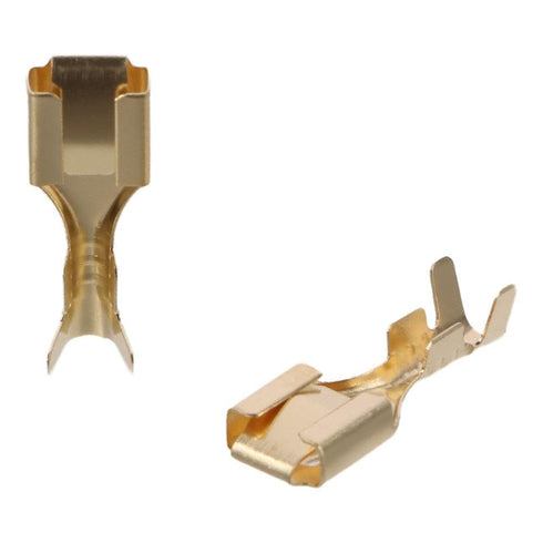 Copper Wire Terminal Gold Electrical Female Connector, Stamping Non Insulated Brass Crimp Connector Hardware Parts